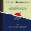 A Handbook of Latin Homonyms
