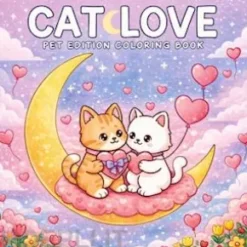 Cat Love: Coloring Book for Adults and Teens Featuring Adorable Pets with Easy and Simple Designs for Relaxation