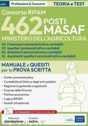 Concorso 462 posti MASAF: Funzionari, Assistenti, Ispettori amministrativi contabili