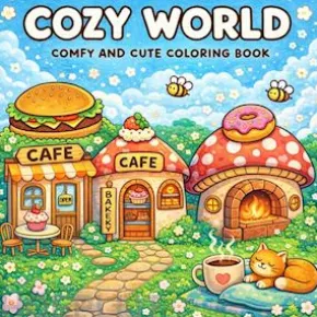 Cozy World: Coloring Book for Adults and Teens Featuring Super Cute Characters with Easy and Simple Designs for Relaxation