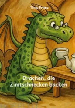 Drachen, die Zimtschnecken backen