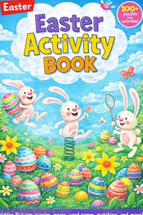 Easter Activity Book for Kids, Fun Puzzles, Games & Coloring Fun