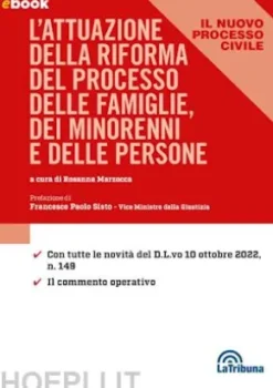 L'attuazione della riforma del processo delle famiglie, dei minorenni e delle persone