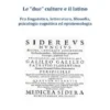 Le due culture e il latino