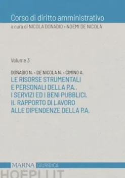 Le risorse strumentali e personali della P.A.. I servizi ed i beni pubblici.Il rapporto di lavoro alle dipendenze della P.A.