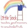Little sock teaches good manners to unschooled kids