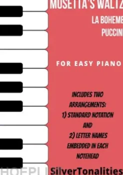 Musetta's Waltz La Boheme Easy Piano Sheet Music Combo
