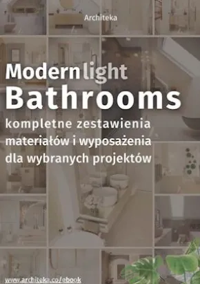 Nowoczesna, jasna lazienka - przydatne rozwiazania. Katalog z zestawieniami materialów i wyposazenia