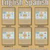 Pack 6 Books in 1 - Flash Cards Pictures and Words English Spanish