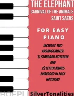 The Elephant Carnival of the Animals Easy Piano Sheet Music Combo