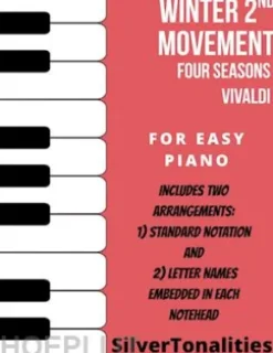 Winter 2nd Movement Four Seasons Easy Piano Sheet Music Combo