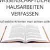 Wissenschaftliche Hausarbeiten verfassen